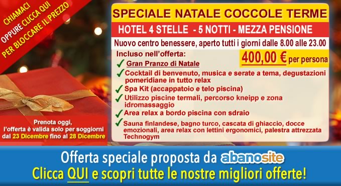 Natale ad Abano Terme, 5 notti in hotel 4 stelle in mezza pensione